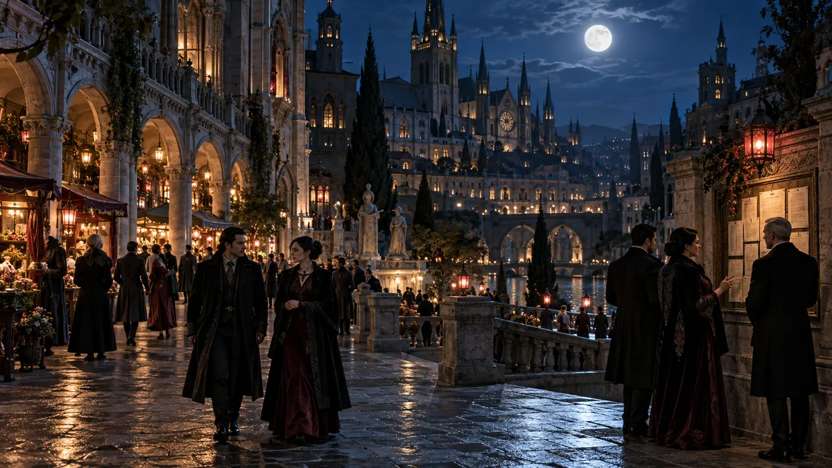 A cityscape from the vampires realm.